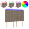Vidaxl Zagłówek Do Łóżka Z Led, Taupe, 144X5X118/128 Cm, Tkanina