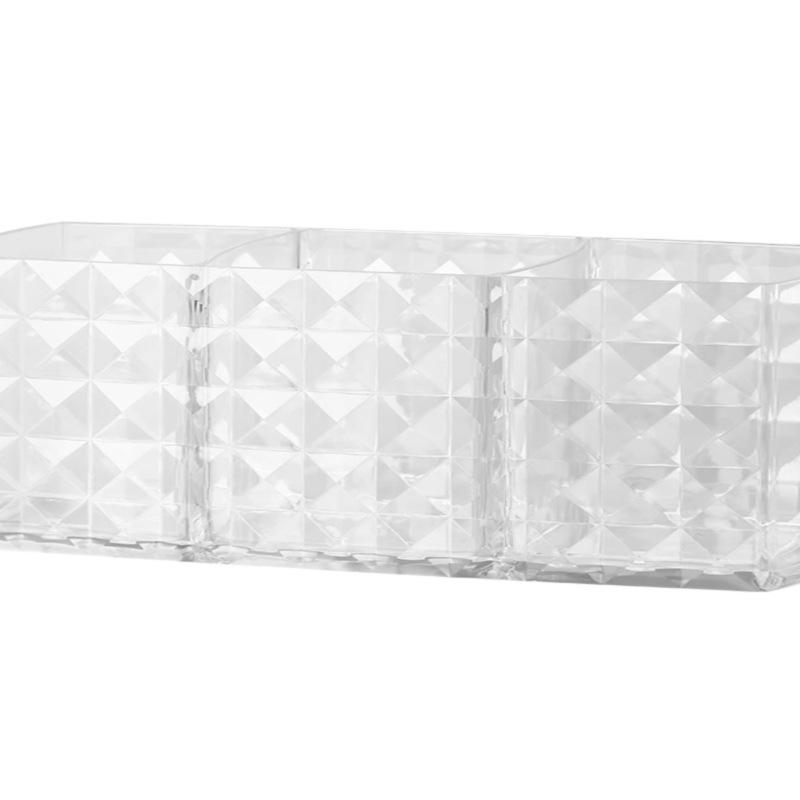 Прозрачный акриловый органайзер для косметики с пятью отделениями и ромбовидным узором