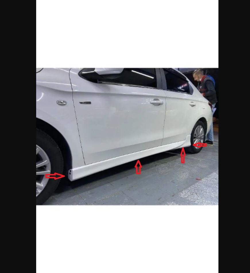 Для Peugeot 301 2012–2023 Боковые юбки Комплект юбки (пластик) Отделка порога - модифицированные детали, комплект кузова с удлинением рокера, бампер, капот