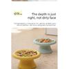 High footed cat bowl large caliber anti black chin anti knock dog snack bowl cervical protection ceramic pet plate cat feeder