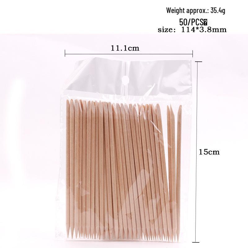 Двусторонние палочки из апельсинового дерева для отодвигания кутикулы 11,4 см, 100 шт./пакет - Инструмент для доттинга ногтей