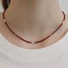 (925 Silver) Blend Bead Necklace NZ2453