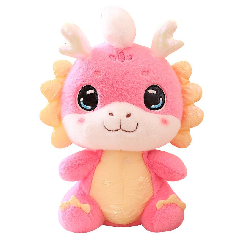 Cute and colorful auspicious dragon doll 2024 Year of the Dragon mascot plush toy zodiac Year of the Dragon doll gift