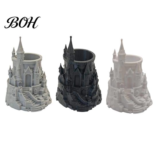 Decorative Pen Holder Castle Shape Holder, 3D Printed Desk Organizer for Pens, Pencils, Pencil Makeup Brushes, Storage Cup Home Office