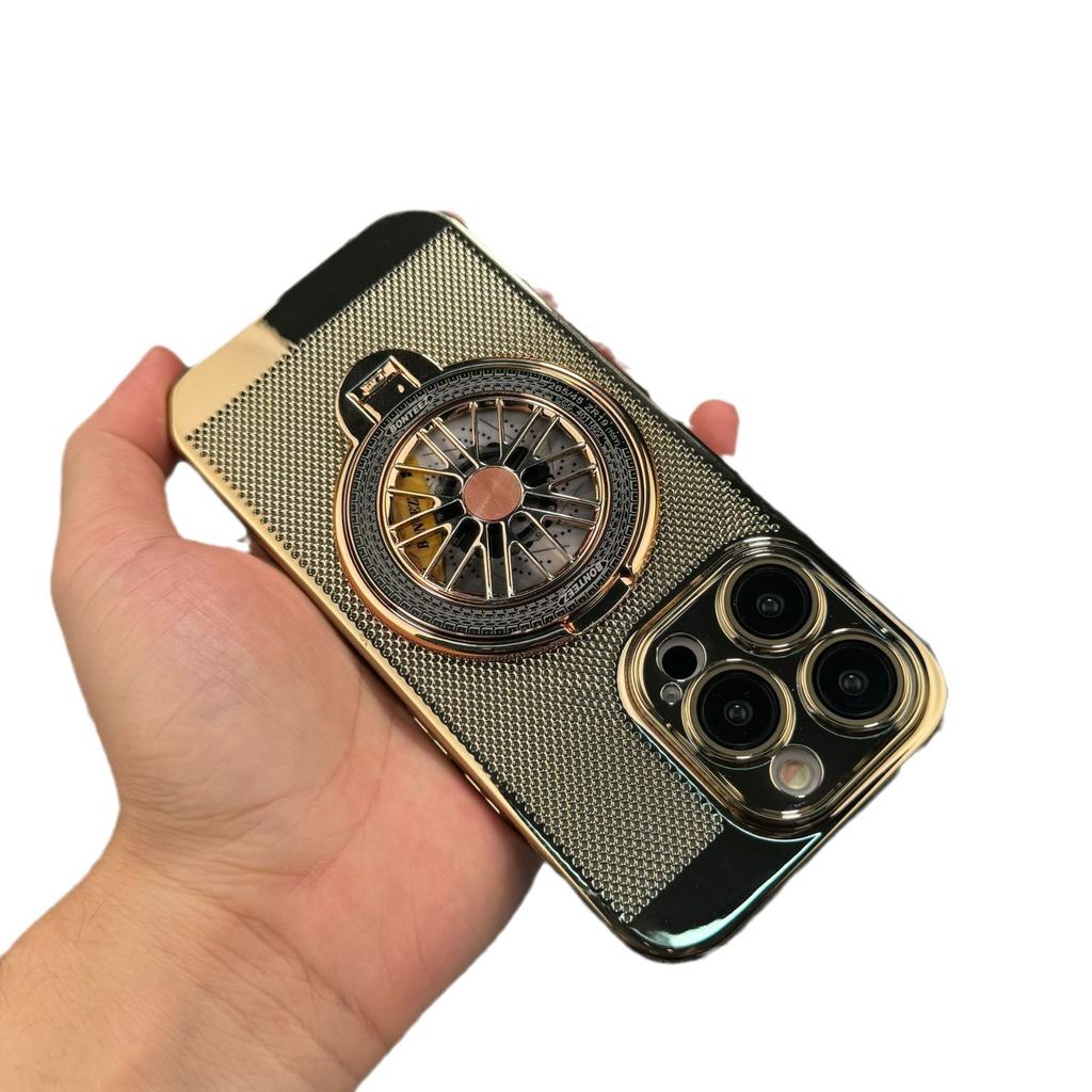 Подходит для чехла для мобильного телефона iPhone 16, гироскопический вращающийся кронштейн, гальванизированная дышащая сетчатая оболочка для отвода тепла, Apple 14, противоударная жесткая оболочка