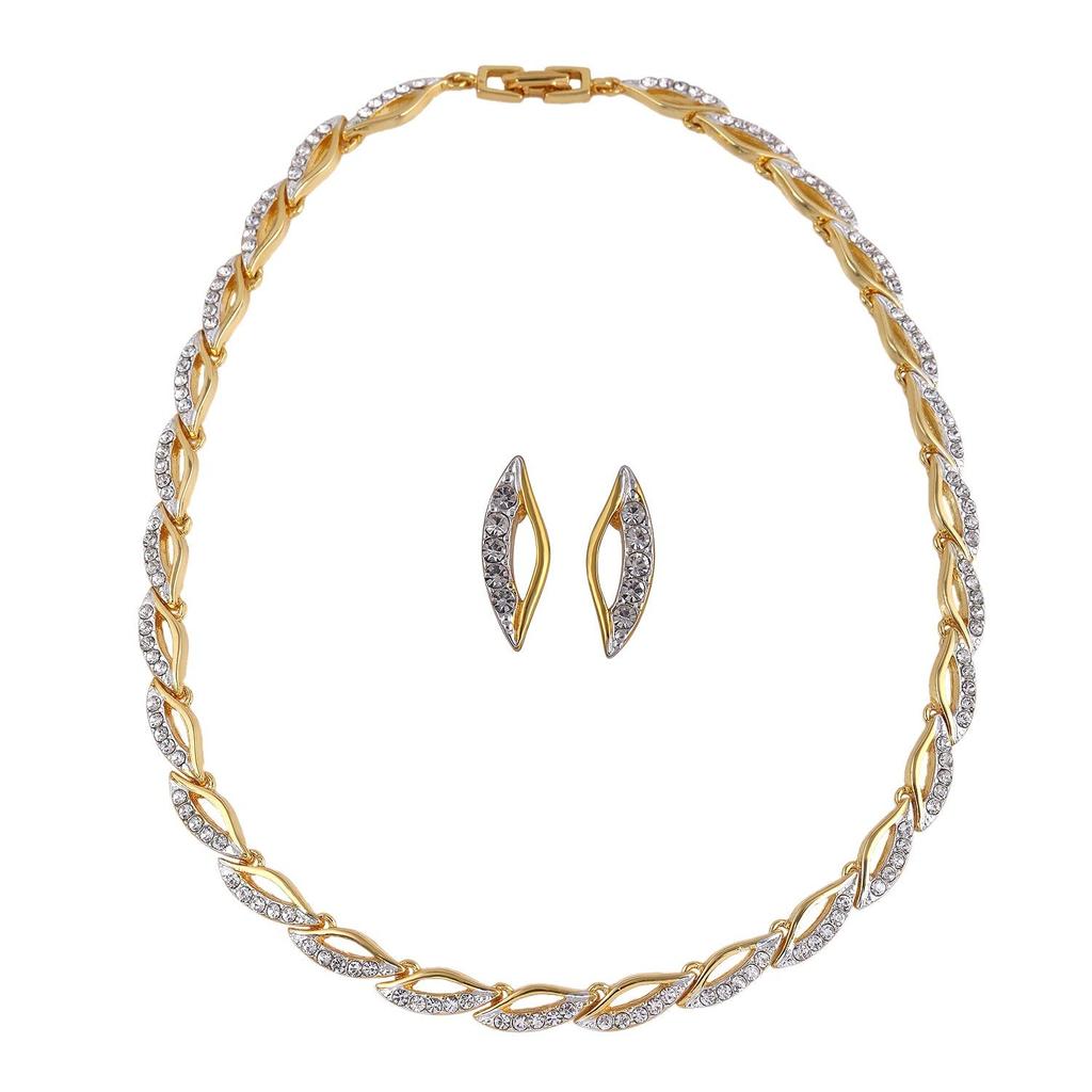Комплект позолоченного колье в форме свинца Estele с кристаллами для женщин