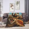 Cat Selfie with Santa Flannel Blanket Winter  Soft Throw Blanket for Child Outdoor Funny Bedspread Sofa Bed Cover