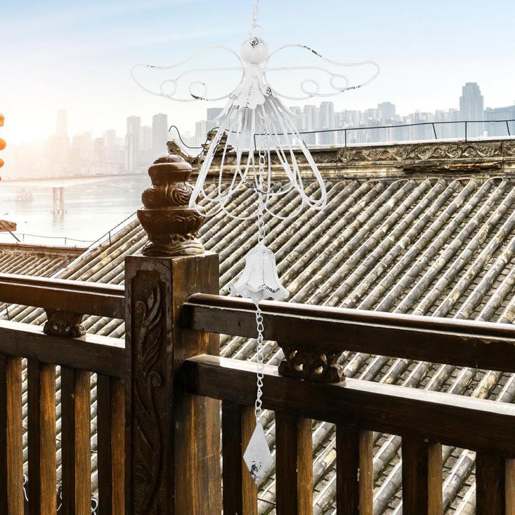 Retro Wind Chime Decorative Cast Iron Bell for Gardens Patios Vintage Outdoor Hanging Chimes Good Luck Angel Sound