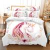 3D Unicorn Series Bedding Set Fantasy Cartoon Animal Duvet Cover and Pillow Case Suitable for Home Decoration In Children's and Women's Rooms