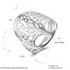 Beautiful 925 Sterling silver tree of life ring hollow fashion noble women lady design gift men unisex cute