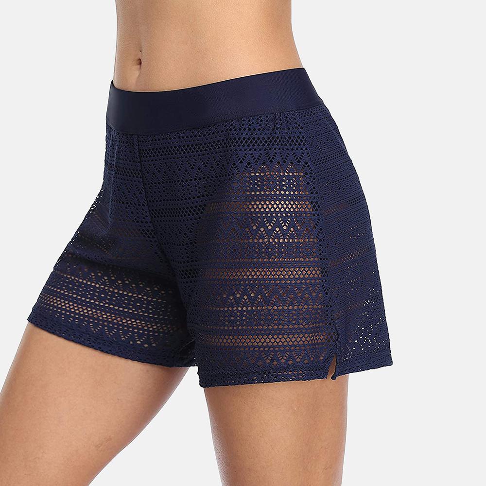CHARMLEAKS Женские шорты для плавания, открытые купальники с высокой талией, встроенные короткие купальники, трусы для плавания, плавки-танкини
