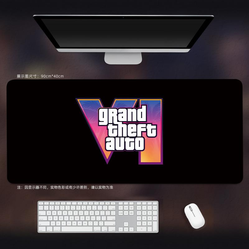 GTA6 mouse mat extra large game Grand Theft Auto 6 e-sports desk mat office computer keyboard mat with edge locking
