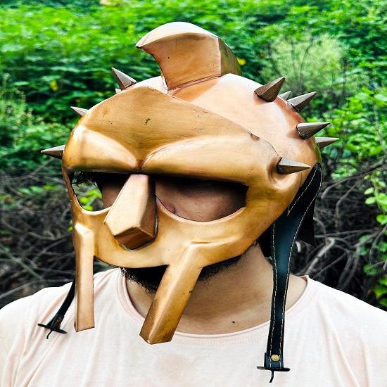 Гладиаторский шлем King Maximus Decimus meridians, доспехи с медной отделкой, шлемы с внутренней подкладкой, средневековые рыцарские доспехи, шлем для косплея, подарок