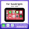 Android 14 беспроводной авто Carplay для Suzuki Ignis 2016 2017 2018 2019 2020 автомобильный радиоприемник мультимедиа видеоплеер Navi GPS стерео DSP