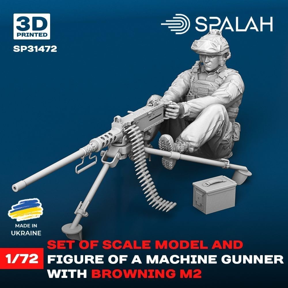 Солдат Спэллака с пулеметом Браунинг M2 Набор для 3D-печати SPU31472 1/72