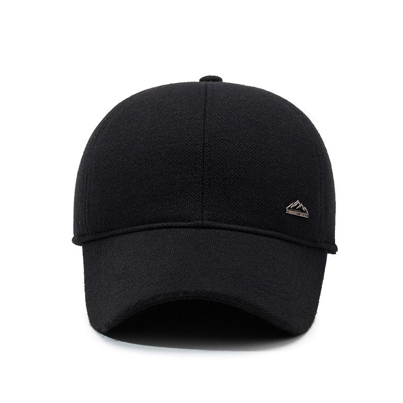 Autumn Winter Warm Cotton Cap Men's Windproof Coldproof Ear Protection Woolen Baseball Cap Outdoor Sports Cap