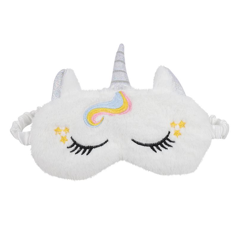Unicorn Cartoon Plush Sleeping Eye Mask for Girls and Kids