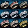 Baroque Round Crown for Bridal Wedding Royal Queen King Tiara Birthday Party Performance Head Accessories Diadem Jewelry