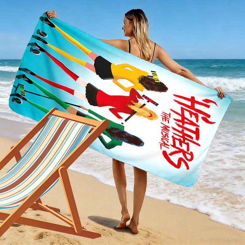 Heathers Print Beach Towel, Large Soft Quick Dry Towel for Beach Camping Swimming