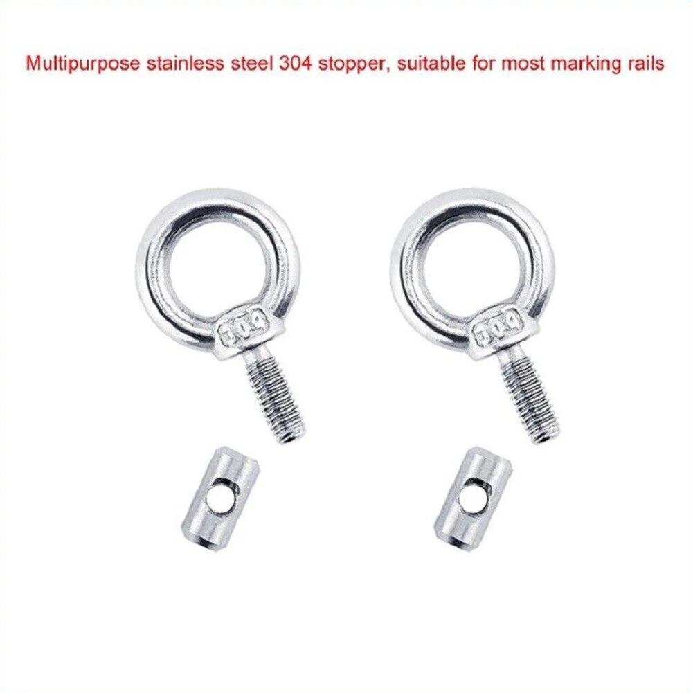 2PCS/set Awning Rail Campervan Awning Rail Stoppers 6mm Stops Hooks Stainless Steel RV Trailer Accessories Tarpaulin Stoppers