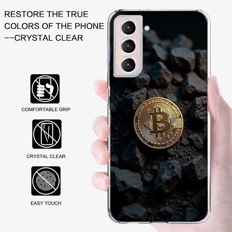 Bitcoin Money Phone Case For Samsung Galaxy S25 Edge S24 S23 FE S21 S20 S10 Plus S22 S26 Ultra Cover Clear Cases TPU Capa Shell