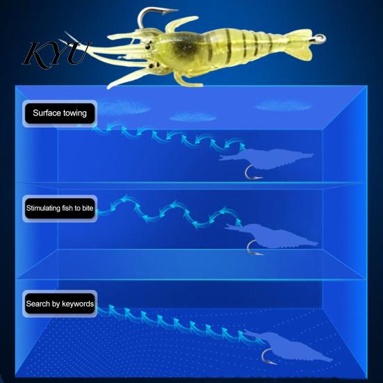 River Fishing Baits 5/10/20/40Pcs 4CM/1.3G Bionic Shrimp Soft Lure, Glow-in-the-dark Saltwater Lure Bait with Hook, Freshwater Swimbait Accessories
