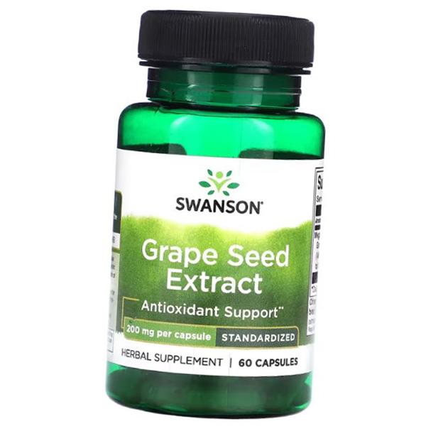 Экстракт виноградных косточек, Grape Seed Extract 200, Swanson 60капс (71280223)