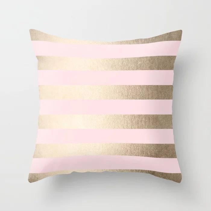 Popular Pink Marble Geometric Series Pillowcases, Home Fabric Sofa Cushion Covers