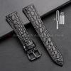 Crocodile Pattern Design Leather Watch Straps 10/12/13/14/16/18/19/20/21/22mm Casual Black Brown Watchband Men Women Wristband