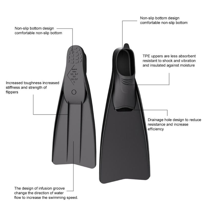 Flexible Diving Fin Snorkeling Swimming Flippers Swimming Assistant Equipment