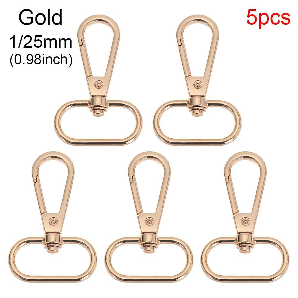 5pcs Hardware DIY KeyChain Split Ring Collar Carabiner Snap Bags Strap Buckles Lobster Clasp Hook