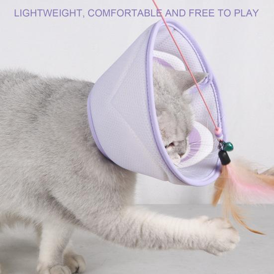 Pet Collar Adjustable Soft Cat Recovery Collar Comfortable Breathable Pet Cone Collar for Post-Surgery