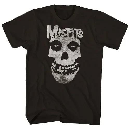 2026 Новая Мода Панк Стиль Misfits Футболка Ретро Уличный Принт Череп Мужская Женская Футболка Хип-Хоп Уличная Одежда Оверсайз Футболка