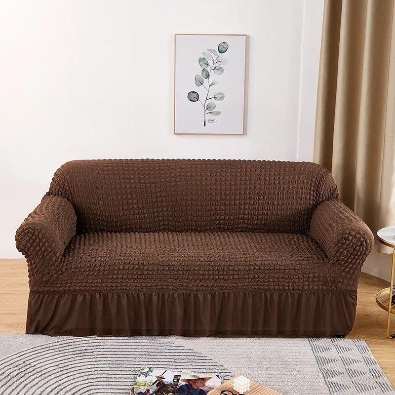 Seersucker Sofa Cover Elastic Sofa Slipcover Adjustable Sofa Cover Furniture Protector For Living Room Bedroom Office Home Decor