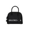 Balenciaga Ville Logo Print Leather Shell Bag Women Shoulder Bag Black 550645-0OTNM-1090