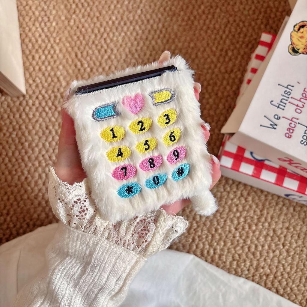 Autumn and winter plush folding big brother mobile phone case for Samsung Z FLIP6 trend Z FLIP5 creative 4/3 generation