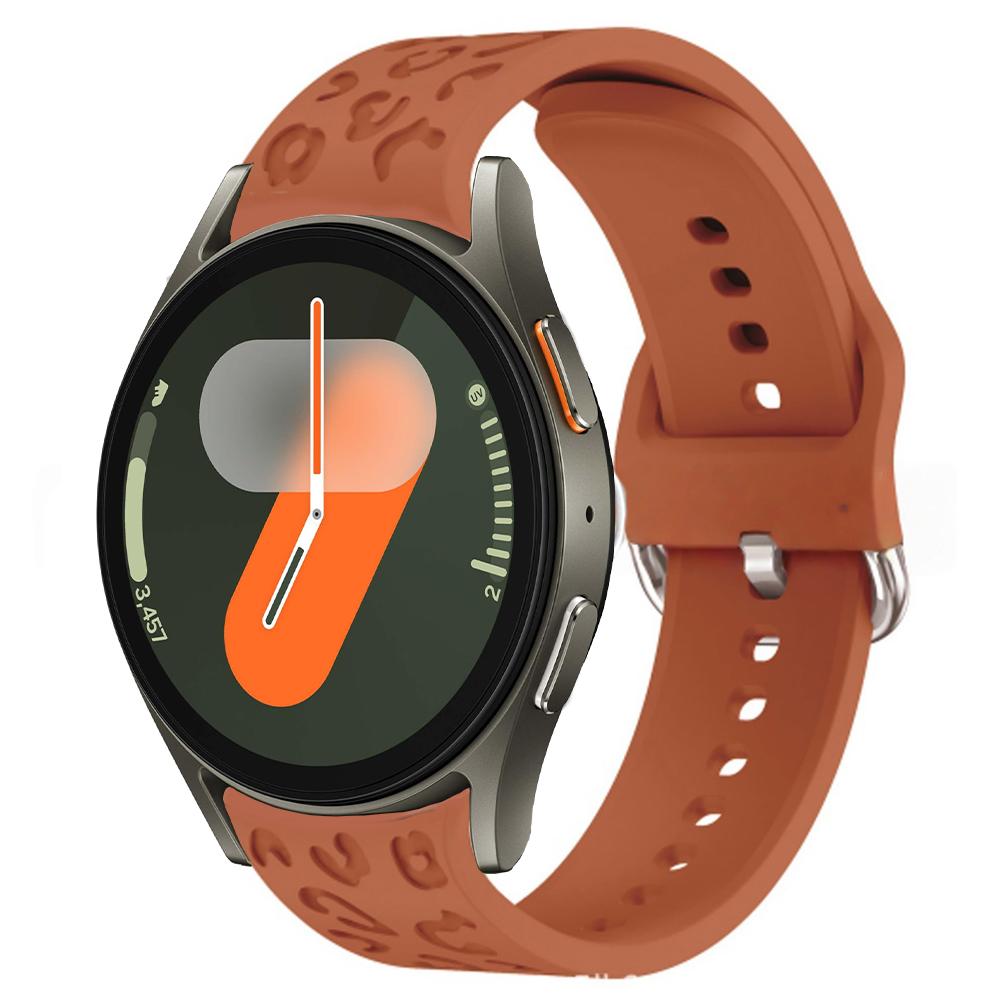 Engraved Strap For Samsung Galaxy Watch 7 FE 6 4 5 pro Silicone Leopard No Gaps Bracelet correa Galaxy Watch6 Classic 20mm band