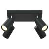Black Ceiling Spotlight with Spotlights 26 x 26 x 16 cm Metal
