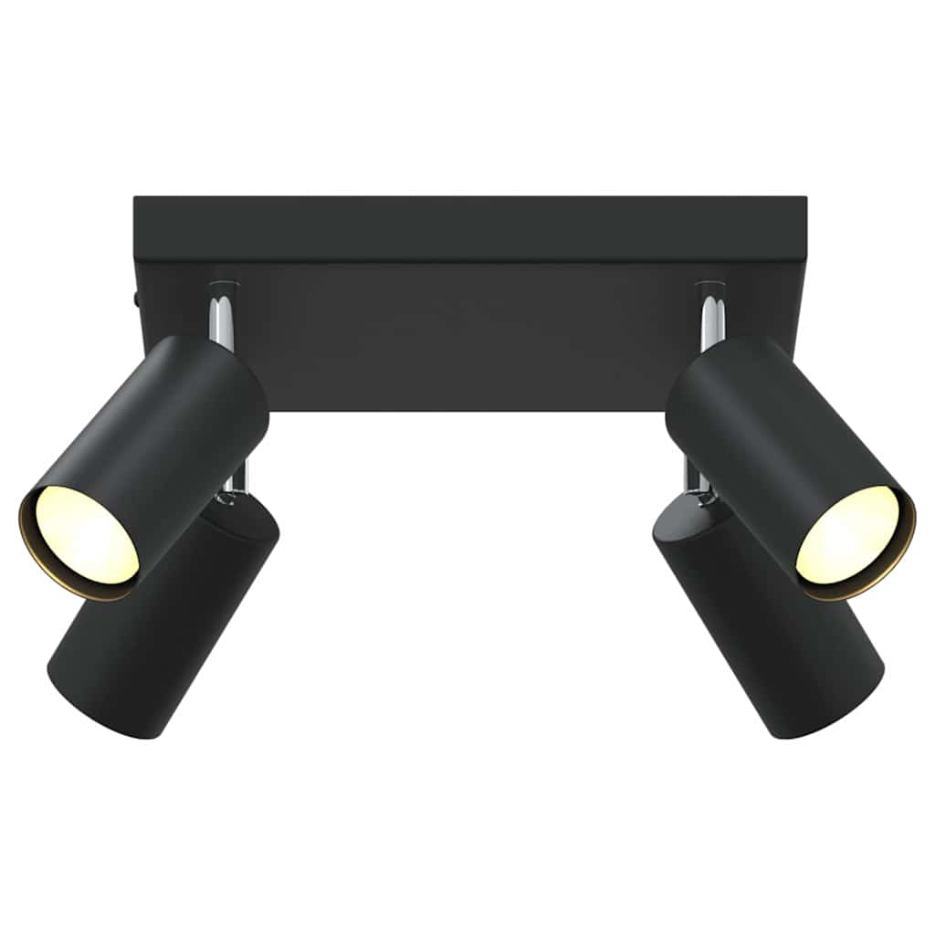 Black Ceiling Spotlight with Spotlights 26 x 26 x 16 cm Metal