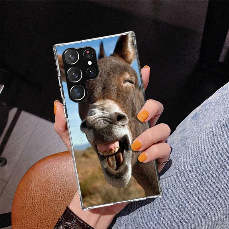 Funny Donkey Phone Case For Samsung Galaxy S24 S25 Edge S26 Ultra S23 S22 S21 Plus S20 FE + Personalized Print Cover Galaxy S24