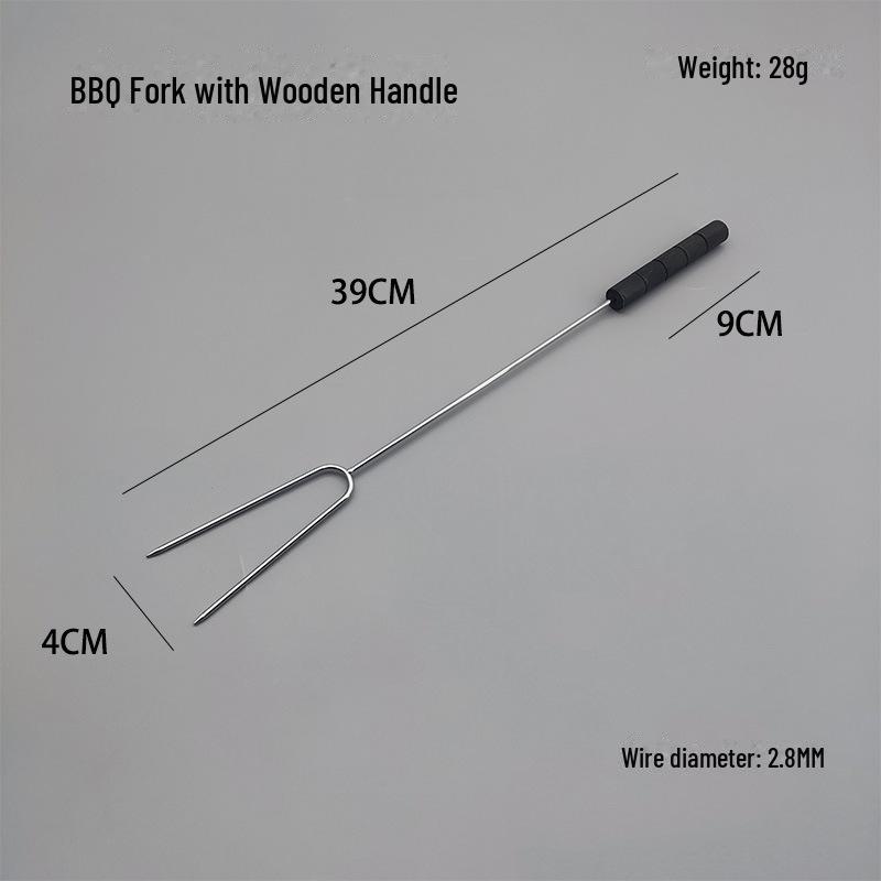 Набор инструментов из нержавеющей стали для барбекю Zibo Outdoor: Щипцы с деревянной ручкой, лопатка, вилка