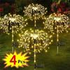 1/2/4Pcs 200LED Solar LED Firework Fairy Light Outdoor Garden Decoration Lawn Pathway Light For Patio Yard Party Christmas Wedding