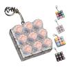 Desk Stress Buster Cat Paw Keyboard Fidget Toy 9-in-1 LED Light-up Keychain Decompression Travel Gadget Button Finger Clicker Work Relief