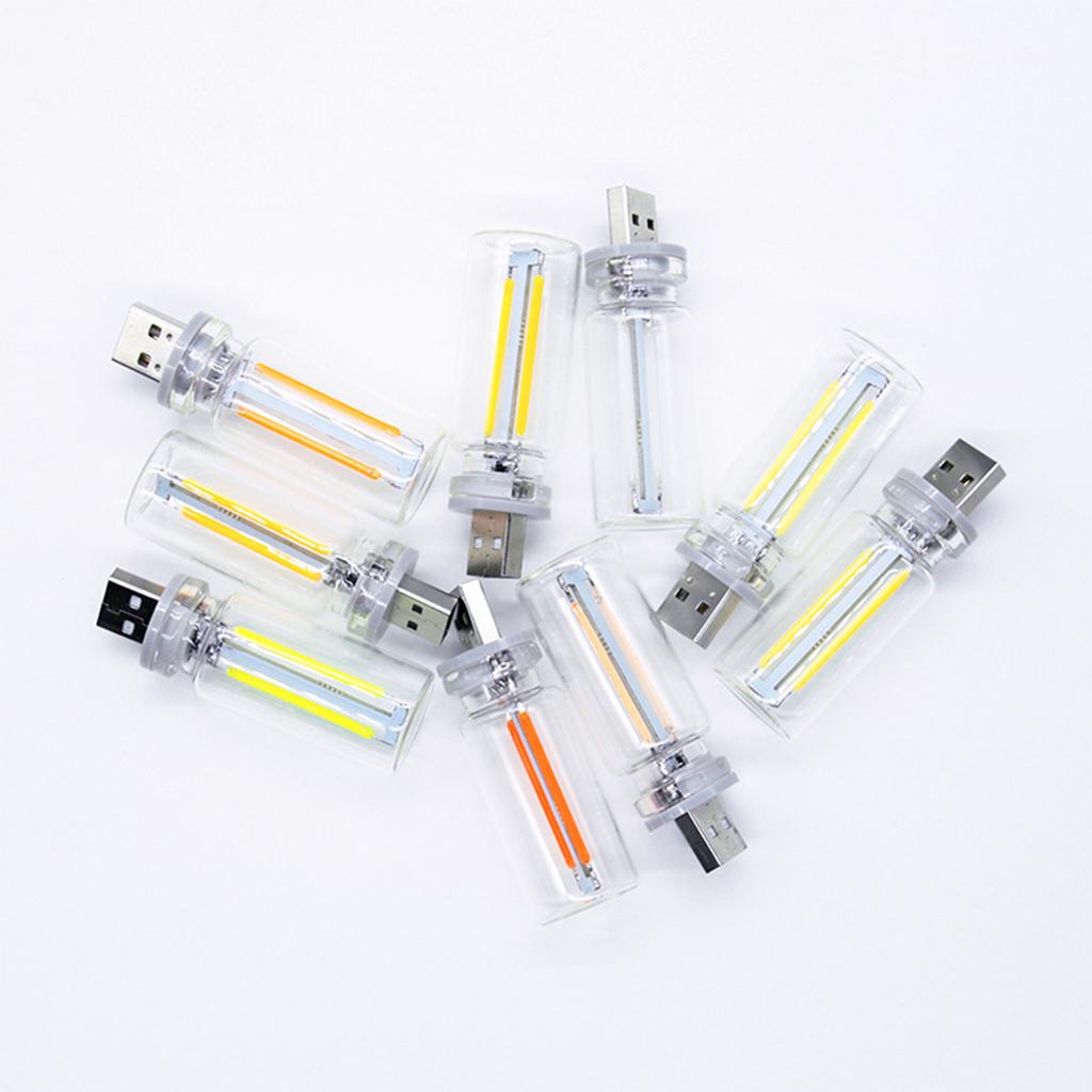 Ретро USB Светодиодная нить Ночник Диммируемая Автомобильная DC Сенсорная лампа Желтый Теплый Свет Лампочка Мини Кемпинг Белый COB Атмосфера 5В Холодный