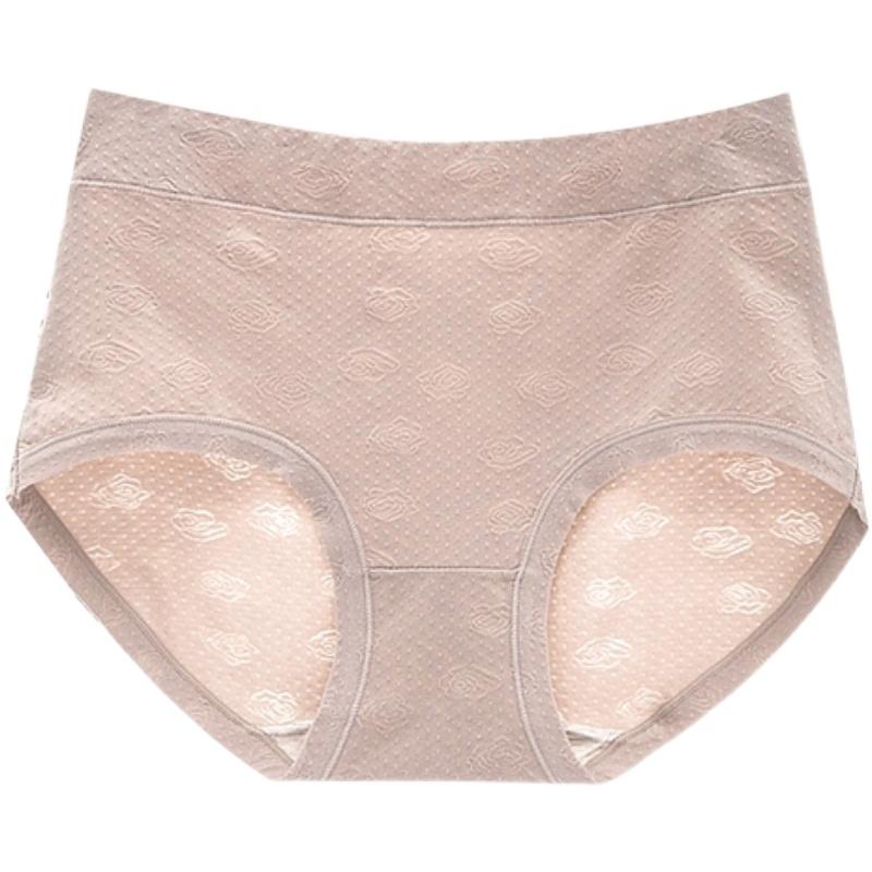 Розовое жаккардовое нижнее белье из модального хлопка, женские трусики со средней талией, дышащие, подтягивающие бедра, подтягивающие живот, одноцветные, удобные трусики больших размеров