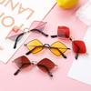 Trendy Small UV Protection Film Metal Men's Shades Sun Glasses Women's Sunglasses Diamond Shape