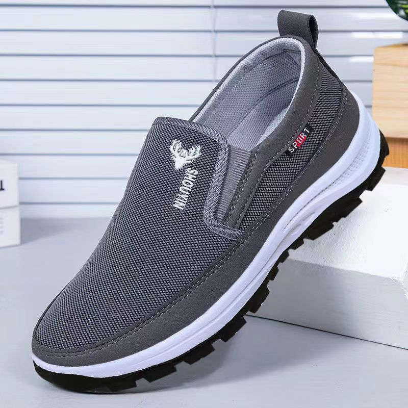 New Old Beijing Cloth Shoes Men's Leisure Walking Shoes Low Side Soft Flat Bottom Canvas Material Running Sneakers Outdoor