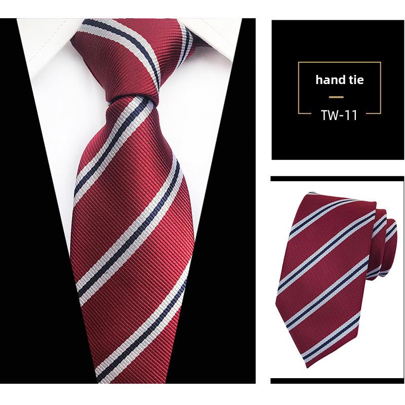 Мужская темно-синяя полосатая рубашка в деловом стиле с галстуком ручной работы для деловых встреч или собеседований