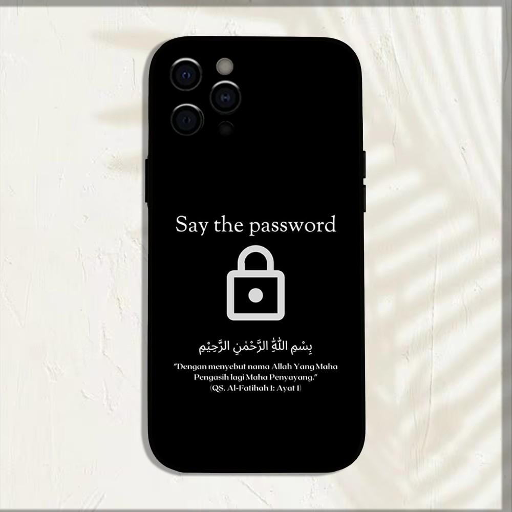 Арабские цитаты из Корана Исламский чехол для телефона для iPhone 16,15,14,13,12,11,Pro,X,XS,Max,XR,Plus,Mini Мягкий черный чехол