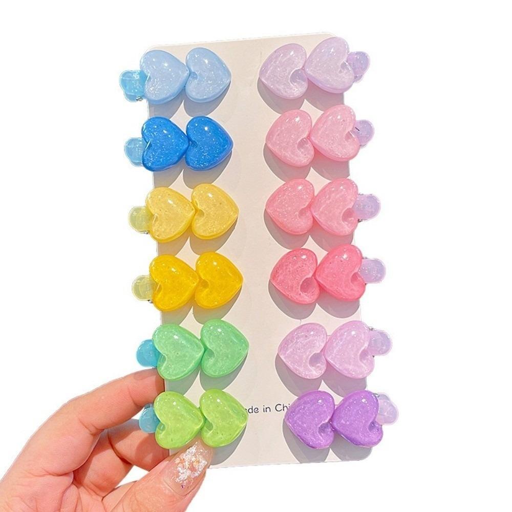 Small Flower Heart Hairpin Acrylic Side Hair Clips Cute Kids Hair Clips For Kids